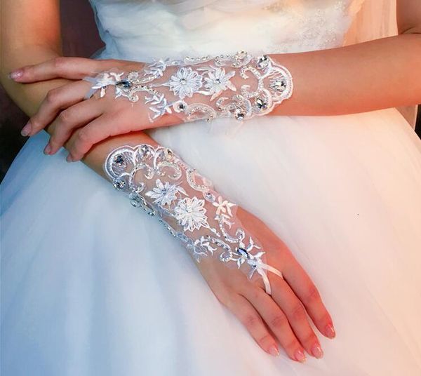 

factorygvpylength ring finger wrist applique gloves lace beaded bling bridal accessories wedding gown