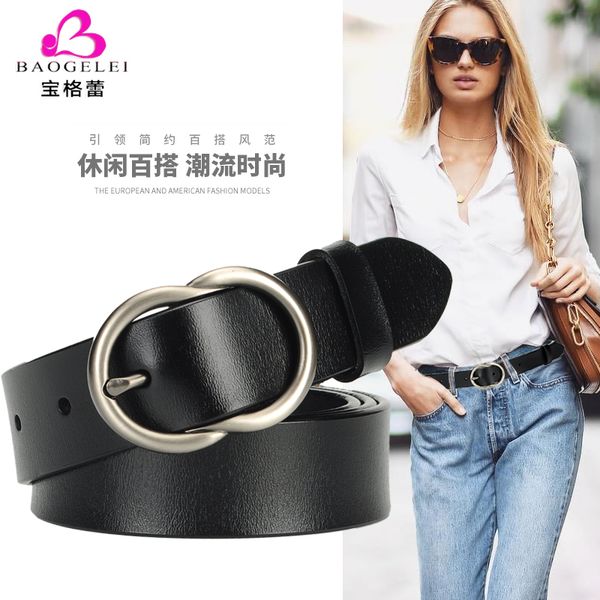 

женщины моды универсальных корейского студента пояс женщины декоративных джинсов простых модули кожа, Black;brown