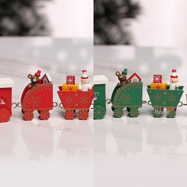

hf852 gift christmas wooden four-section accessoriesaccessoriessmall train assembled deskwindow decoration children's day decorations c