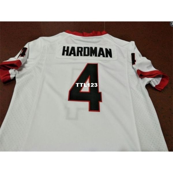 

3740 #4 mecole hardman georgia bulldogs size s-4xl red black white college jersey or custom any name or number jersey