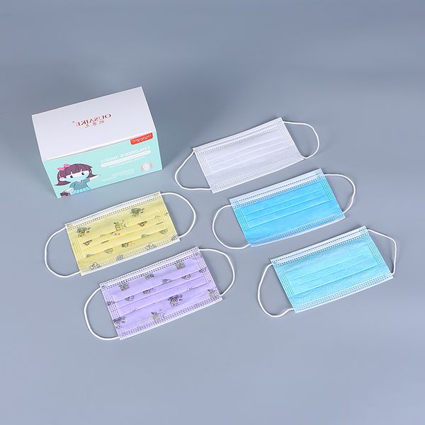 

3 disposable nonwoven small size custom printed ply children face mask