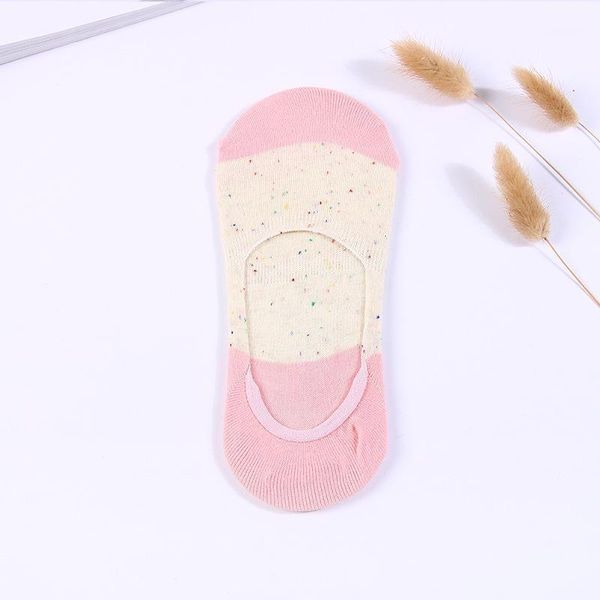 

10pairs cute dot cotton stealth super shallow mouth invisible socks cotton silicone non-slip for women boat quality sock1, Black;white