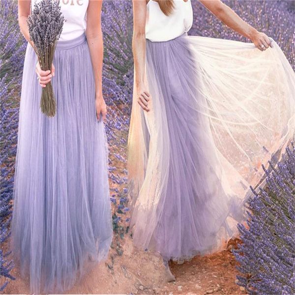 

lady new fashion pretty double layer chiffon lavender solid long skirt sundress skirt, Black