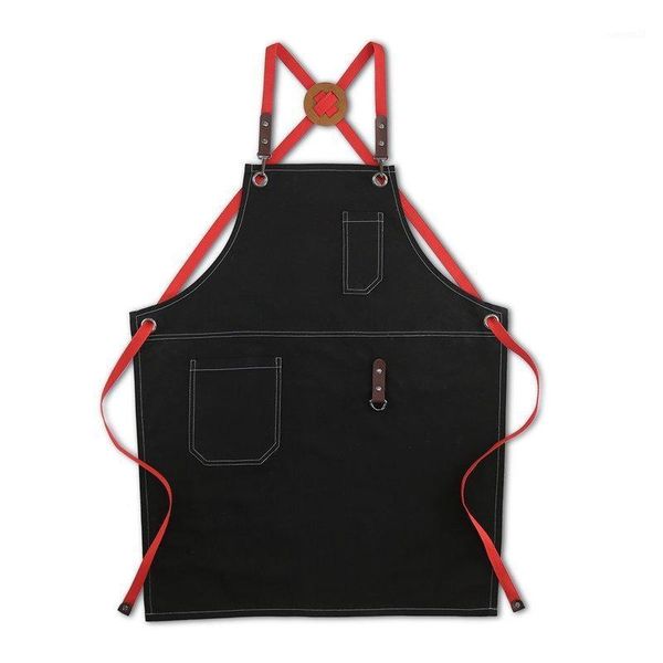 

black cotton kitchen apron cooking baking craft housework wear florist cafe barista restaurant waitstaff pastry chef uniform e741