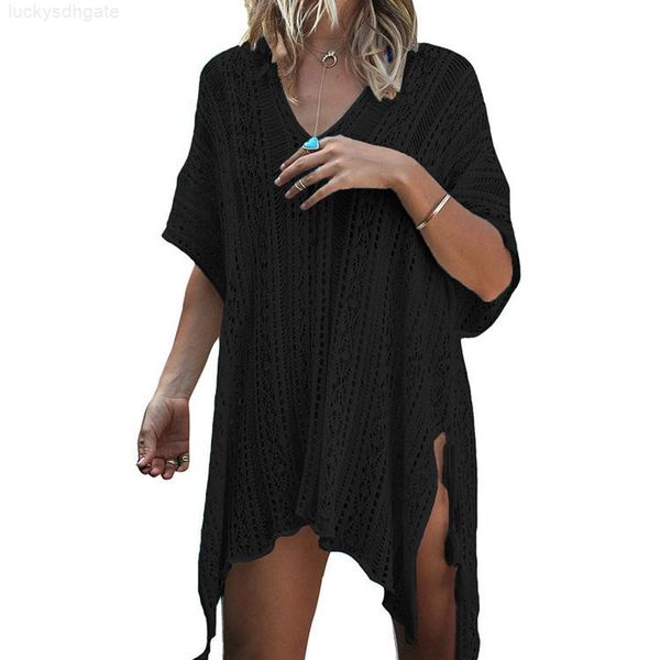 

out designers europe sweaters irregular warmn hollow clothes vestidos sweater women v-neck solid color, White;black