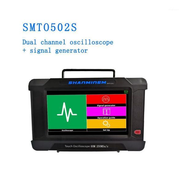 

jinhan touch screen oscilloscope smto502s 60m/250msa/s sampling rate usb oscilloscopes 2channel+ signal generator1