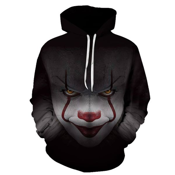 

New Horror Movie Clown Hoodie 3d Skull Sweatshirt Plus Size S-6XL Sportswear Tracksuit Men Women Unisex Pullover