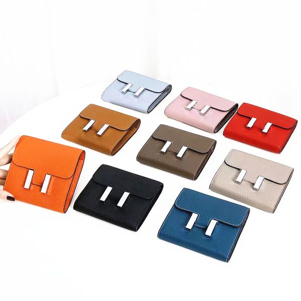 

genuine leather purse card holder luxurys designer single original wallet men women's holders coin black lambskin wallets key pocket in, Red;black
