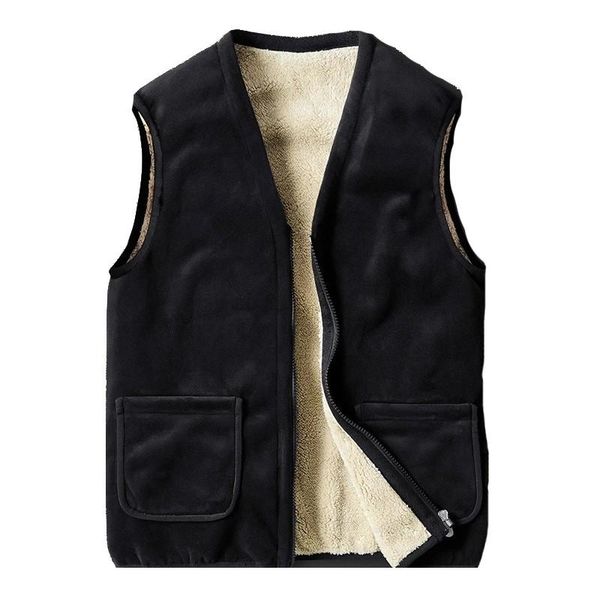 

winter vest for men warm fleece insided waistcoat outwear casual thermal soft vests men windreaker sleeveless gilet homme, Black;white