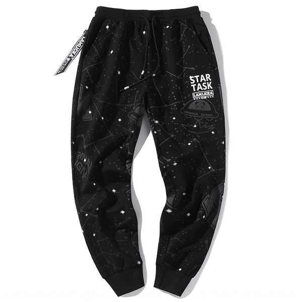 

new autumn style casual leggingsleggings star panda print casual pants trendy men's loose leggings big thin harem pants smbbl, Blue