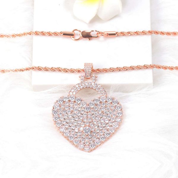 

zircon foxi all kinds of color pendant women's love peach heart pendant valentine's day necklace pendant, Silver