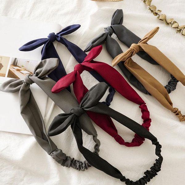 

elastic knotted women headband cute rabbit ear headband hairbands head hoop for girls women makeup yoga turban hair accessories q bbyotr