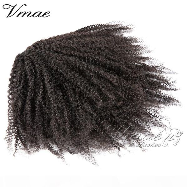 

vmae индийского natural color хвостик 4a 4b 4c afro kinky завитых 120г необработанных кутикулы выравнивание virgin hair extensions drawstrin, Black