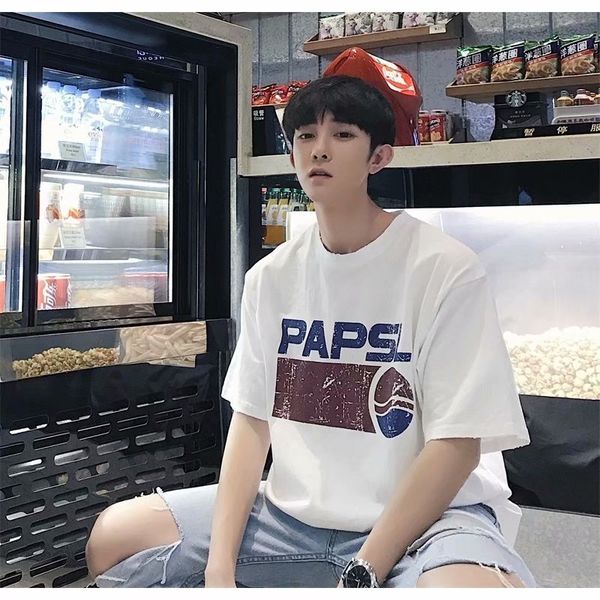 

summer short sleeve t-shirt for men, White;black
