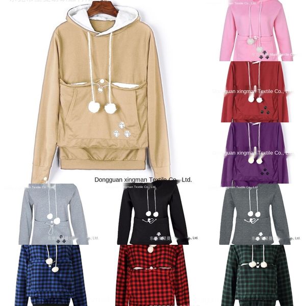 

пара носить рот карман hoodie животное кошка собака кенгуру с капюшоном свитер для женщин пара носить рот карман пальто hoodiehoodie hoodiec, Black