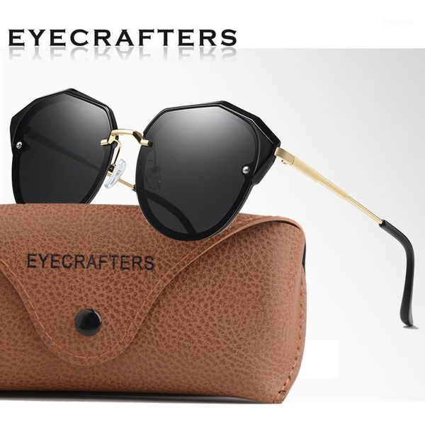 

eyecrafters 2020 brand cat eye sunglasses women vintage ladies design polarized sun glasses female shades metal frame eyewear1, White;black