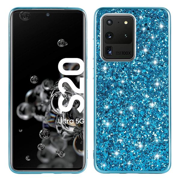

for galaxy s20 ultra plating glittery powder shockproof tpu protective case
