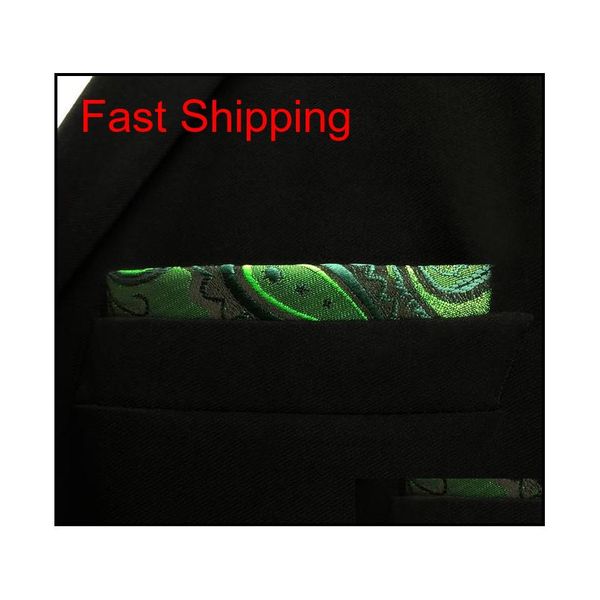 

uh30 paisley dark green black pocket square mens neckt qylwpe beauty888, Blue;white