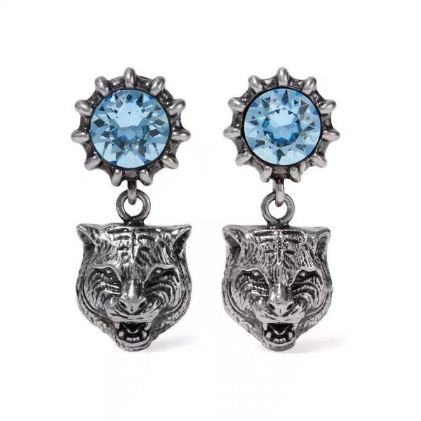 

have stamps fashion brand tiger designer earrings for lady women party wedding lovers gift engagement luxury jewelry for bride with box, White
