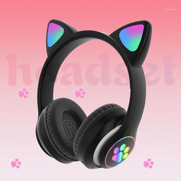 

new head-mounted bluetooth headset luminous children student girls webcast folding bluetooth 5.0 christmas valentine's day gifts1
