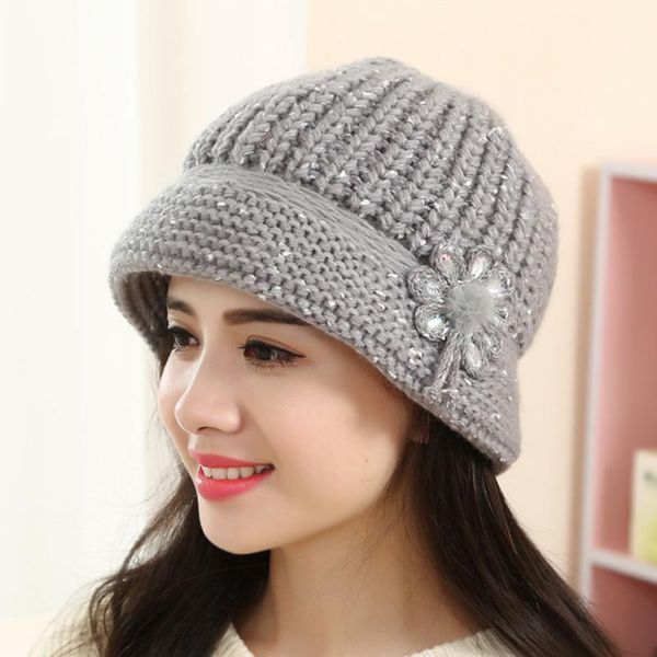 

knit letter bonnet beanie caps outdoor riding sets brand winter knitted beanies hats women thick warm beanie skullies hat female, Blue;gray