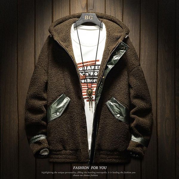 

nice jacket men autumn winter hooded korean fashion casual streetwear homme clothings ourterwear plus size m-4xl brand jackets, Black;brown