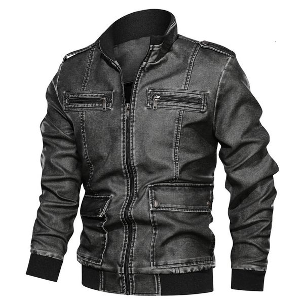 

new wash men's leather jacket in autumn and winter, Black;brown