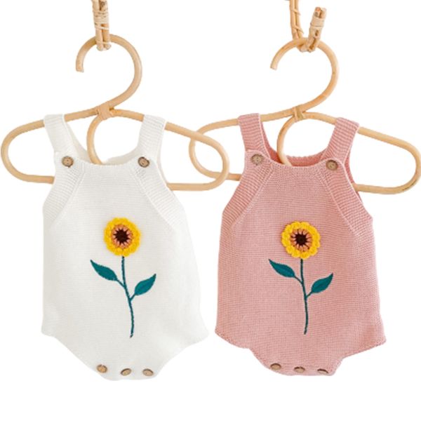 

baby knitted rompers sunflower sleeveless jumpsuit newborn boys girls knitted romper one-piece outfits baby clothes 0-24 month 201028, Blue