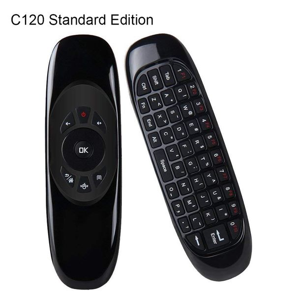 Controle remoto recarregável C120 2,4 GHz Air Mouse giroscópio Mini Wireless Keyboard Double-Sided para PC Aplicável a set-top box de TV inteligente