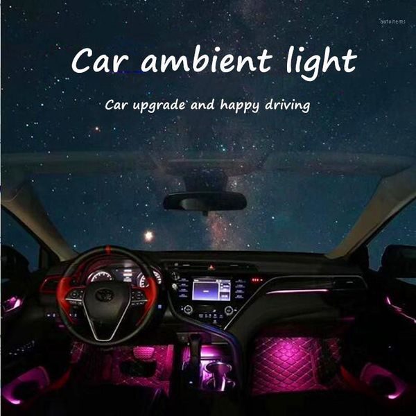 

car el neon strip 8m sound control light rgb led decorative car ambient light auto atmosphere lamps with a 12v lighter&usb line1