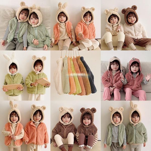 

girls winter coat 2020 new children long sleeve fleece coat kids solid color soft vest cotton warm for toddler clothing, Blue;gray
