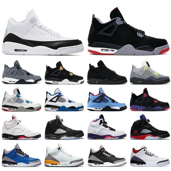 

black mens basketball shoes jumpman 4s cat metallic purple bred 4 alternate bel 5s fire red unc varsity royal men sports sneakers
