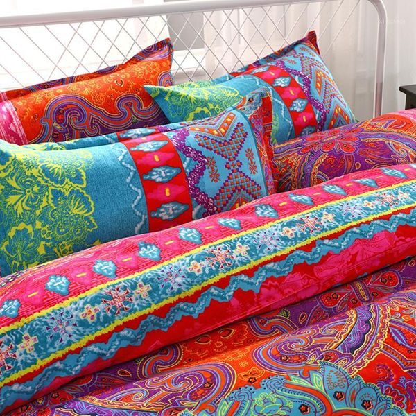 

bedding sets polyester fiber ethnic style pillowcase quilt cover mandala printing environmental protection comforter textile set1