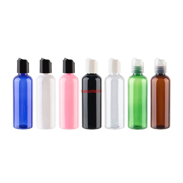 100ml x 50 pc garrafas de estimação com disco tampão superior viagens loção recipientes de embalagem de cosméticos, plástico vazio garrafa colorida