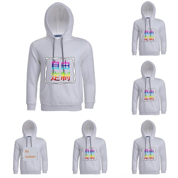

solid color printing couple student long sleeve class uniform sports plush thickened pullover winter hooded sweater pullover sweatersweater, Black