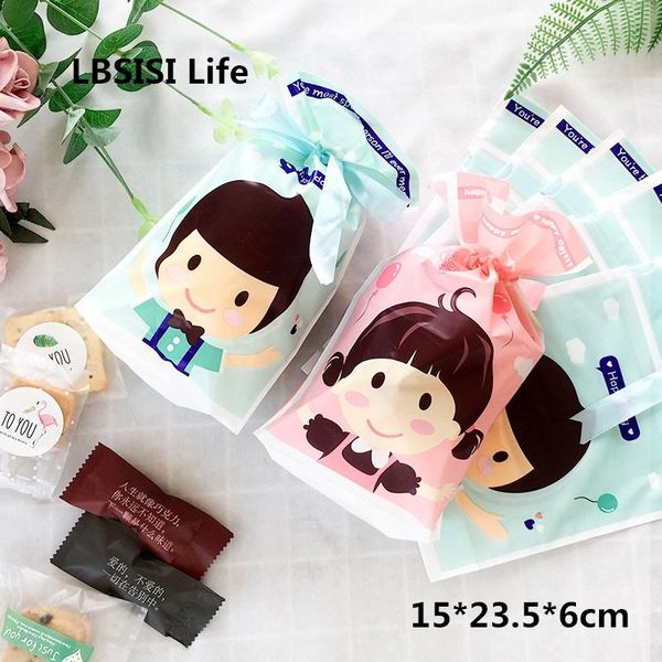 

lbsisi life 50 шт. пластиковая сумка для девочек девочка девочка девочка детский день рождения cookie закуска конфета сумка новая рожденная