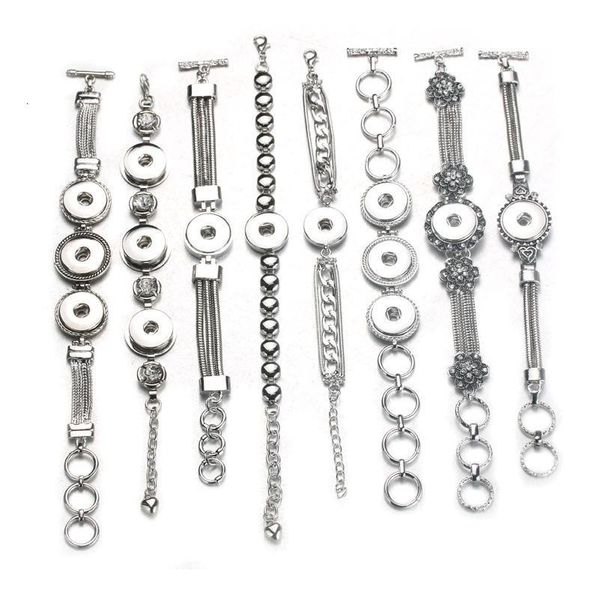 

mix style random boom life snap button bracelet&bangles vintage charm metal bracelets 18mm snap button jewe bbysgb, Golden;silver