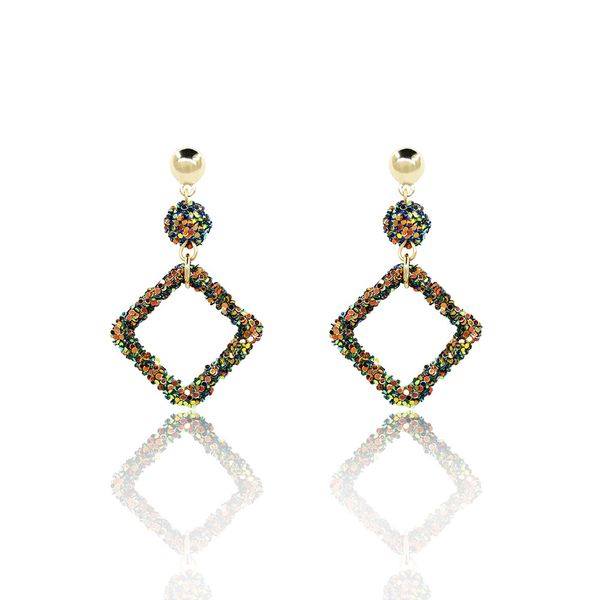 

2020 spring and summer new color clay ball geometric bohemian earrings female simple fashion long ear jewelry earrings, Golden