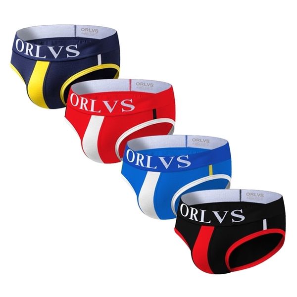 4 pcs homens underwear briefs u convexo malha respirável pênis bolsa deslizamento homme algodão sexy cuecas gay homens cuecas 201112