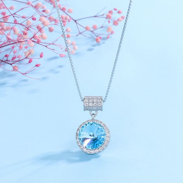 

sterling silver ocean ожерелье сердца простой, свет, роскошь и ниша