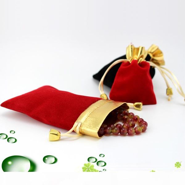 

wholeslae 100pcs jewelry storage pouches velvet drawstring ring earring bangle pendant carrying bags bead diamond package case t200602, Pink;blue