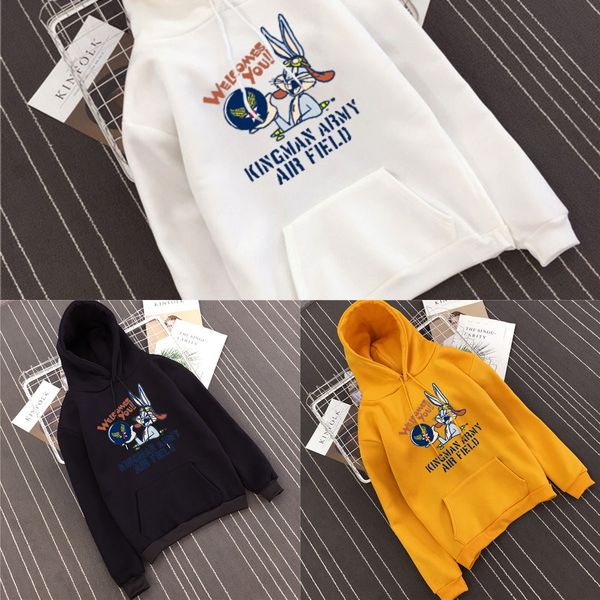 

low-cost impulse super 2020 autumn and winter korean ulzzang hooded sweater fleece printed loose coat coat woolsweater woolfor women cma, Black