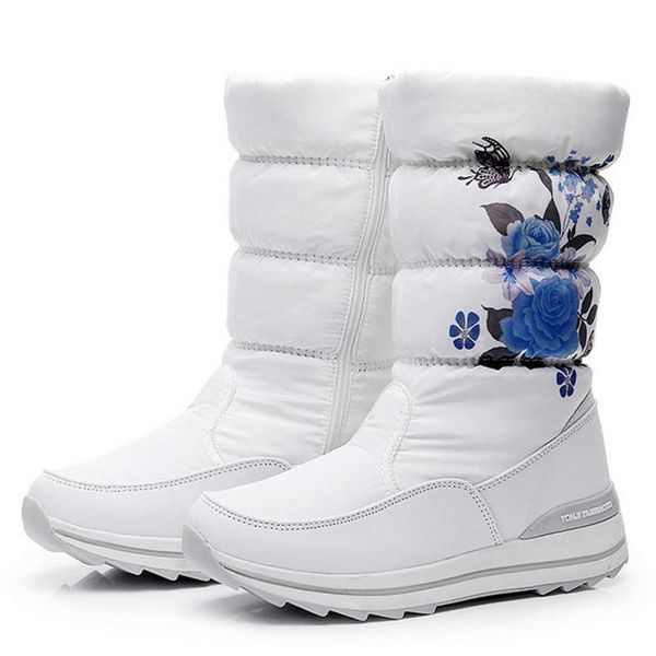 

new winter boots women 2020 waterproof mid-calf snow boots plush platform female shoes warm fur ladies shoes botas feminina, Black