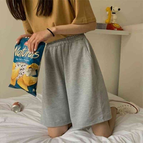 

summer shorts women elasticity lovely girls korean style sweet students harajuku simple pure gray oversize trousers female, White;black