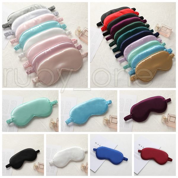 

silk sleep masks rest shading eye mask padded shade cover eyepatch travel relax blindfolds eyemask eye care tools 32colors rra3747