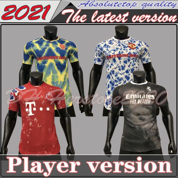 

thailand player version 20 21 manchester cavani united utd hazard williams humanrace real madrid soccer jerseys special 2020 shirts, Black;yellow