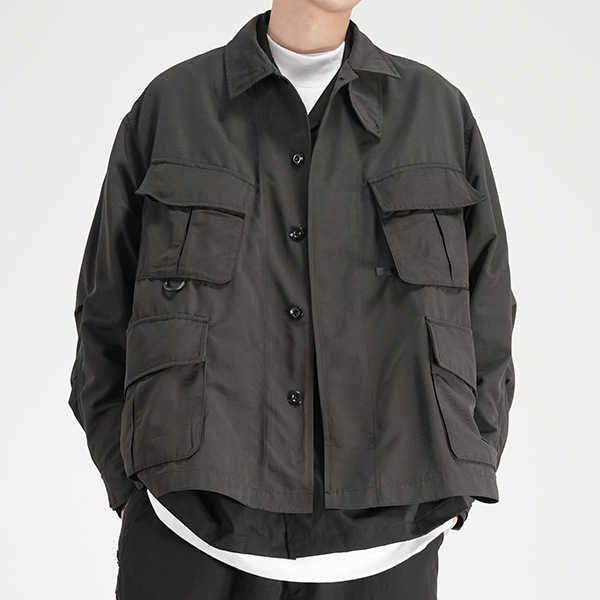 

2023 men's jackets japan and south korea hip hop high street same functional wind waterproof four bag jacket, Black;brown