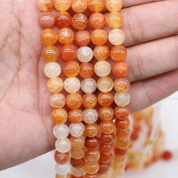 

1 strand lot 6 8 10mm natural red crackle agates stone bead round loose spacer beads for jewelry making findings diy bracelet h bbygcp