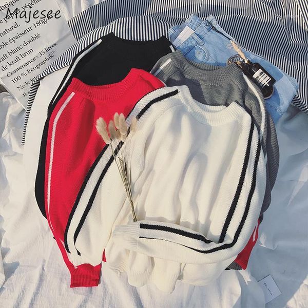 

men's sweaters men pullovers sweater print o-neck trendy males student leisure warm knitted chic soft all-match street wear loose fashi, White;black