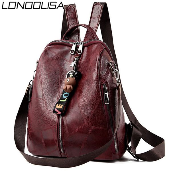 

multifunction retro backpack women bagpack leather school bags for teenage girls shoulder bags for women 2020 travel backpack c1008